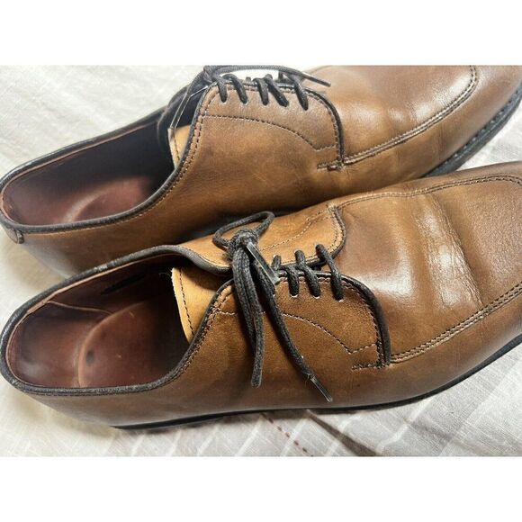 Allen Edmonds Delray Split Toe dress shoes tan walnut brown 7.5 - Picture 3 of 11